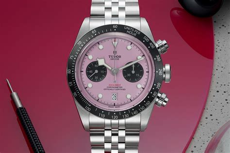 pink dial tudor watch|tudor press room black bay.